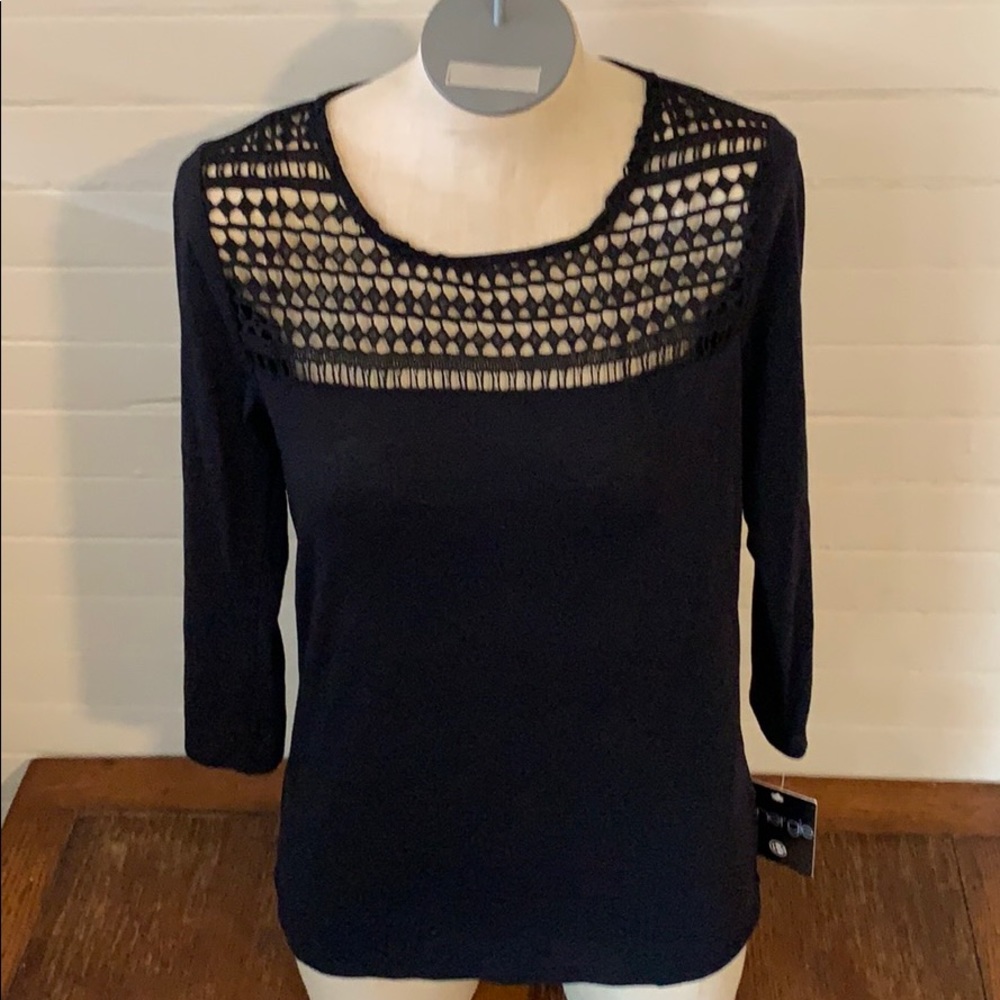 Black long sleeve tee.